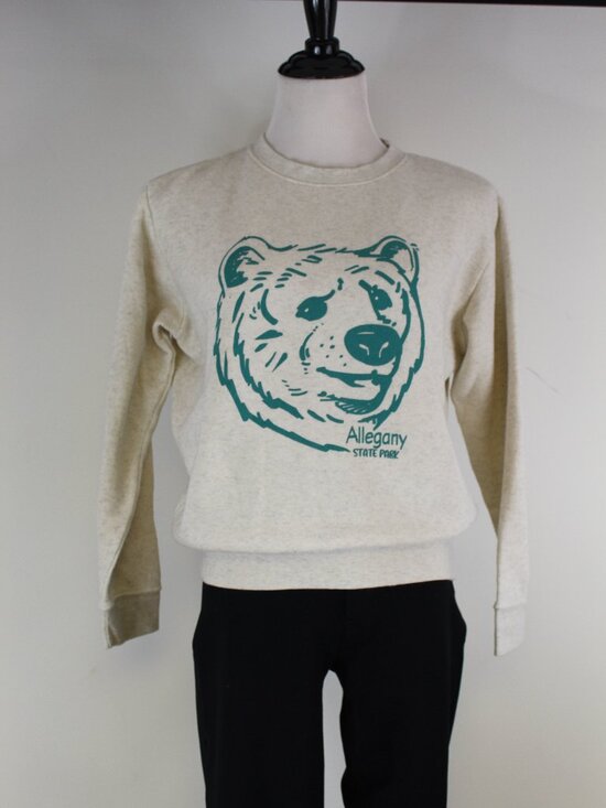 Source Unknown Tops - Allegany State Park Bear‎ Graphic Sweatshirt Small Cozy Crewneck